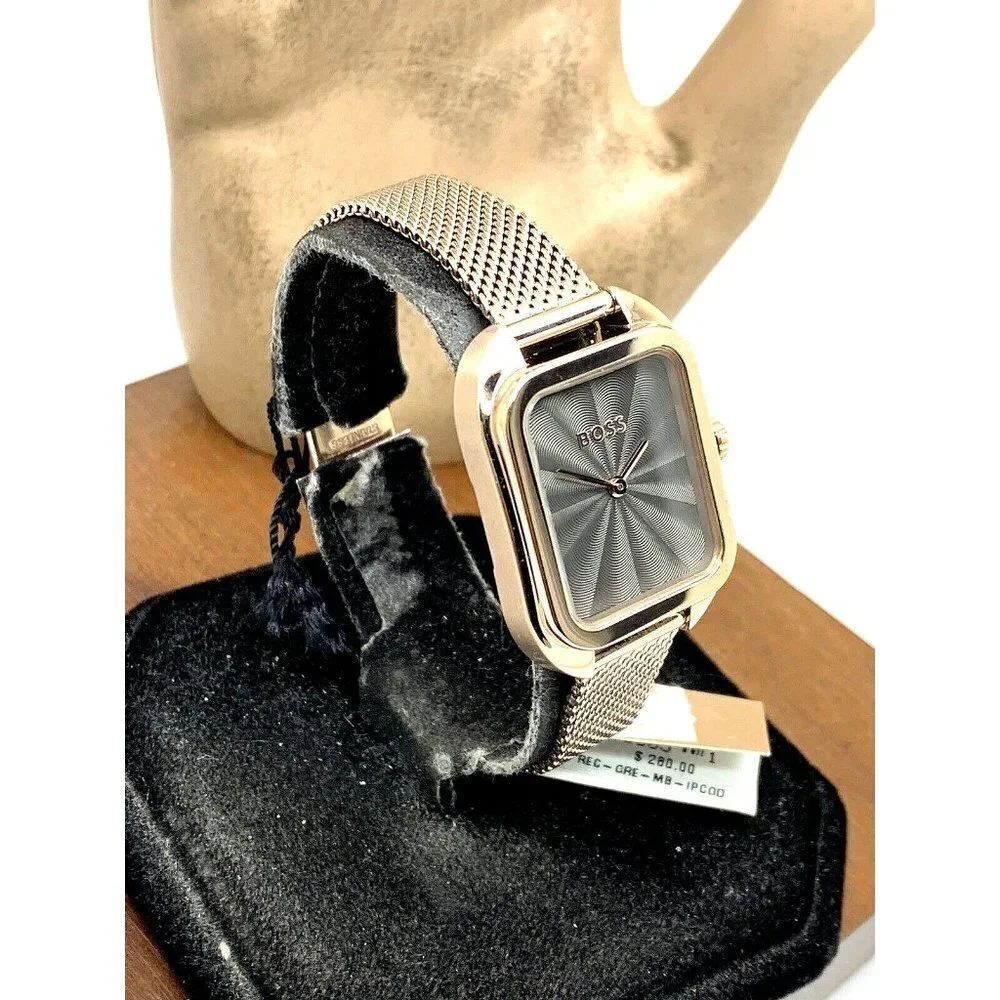 Hugo Boss Women's Watch 1502683 Balley Quartz Gray Dial Rose Gold Steel …